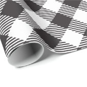 Schwarz-Weiß-Buffalo Kariert Country Chic Stil Geschenkpapier (Rolleneckpunkt)