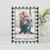 Schwarz-weiß Buffalo Kariert Frohe Weihnachten (Stehend Vorderseite)