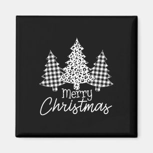 Schwarz-Weiß Buffalo Kariert frohe Weihnachten Wei Magnet
