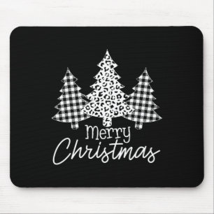 Schwarz-Weiß Buffalo Kariert frohe Weihnachten Wei Mousepad