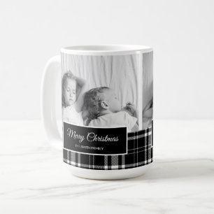 Schwarz-weiß Buffalo Kariert Frohe Weihnachtsfeier Kaffeetasse