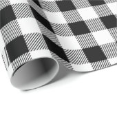 Schwarz-Weiß-Buffalo Kariert Geschenkpapier (Rolleneckpunkt)