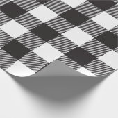 Schwarz-Weiß-Buffalo Kariert Geschenkpapier (Ecke)