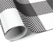 Schwarz-Weiß-Buffalo Kariert Geschenkpapier (Rolleneckpunkt)