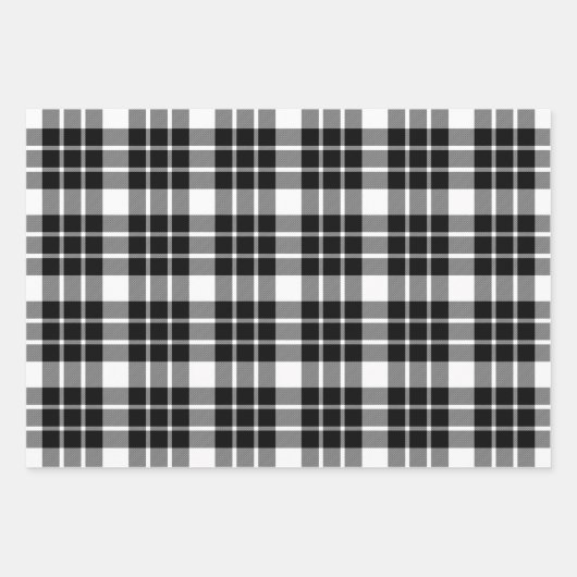 Schwarz-Weiß-Buffalo Kariert Geschenkpapier Set (Vorderseite 3)