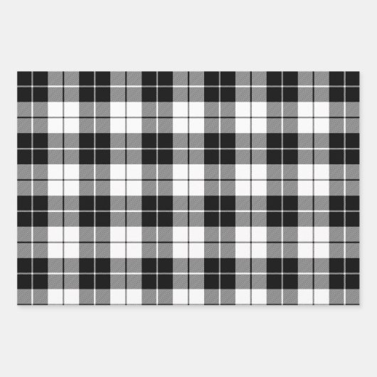 Schwarz-Weiß-Buffalo Kariert Geschenkpapier Set (Vorderseite 2)