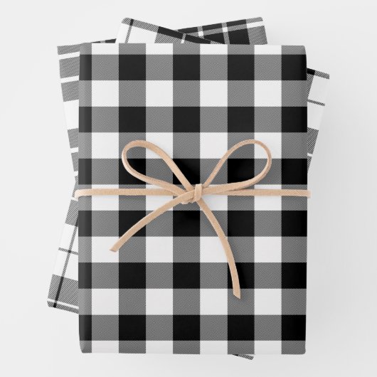 Schwarz-Weiß-Buffalo Kariert Geschenkpapier Set (Beispiel)
