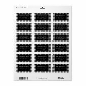 Schwarz-weiß Buffalo Kariert Holiday Rücksendeadre Adressaufkleber (Vorne)