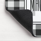 Schwarz-Weiß-Buffalo Kariert/Karo Mit Monogramm Mousepad (Ecke)