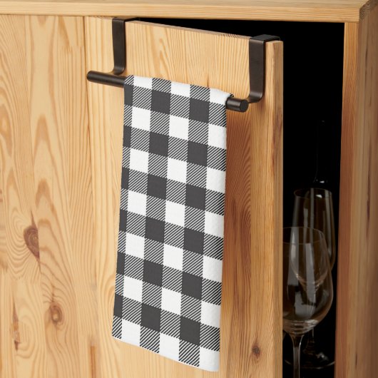 Schwarz-Weiß Buffalo Kariert Küchentücher (Drittel gefaltet)