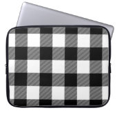 Schwarz-Weiß-Buffalo Kariert Laptopschutzhülle (Vorderseite)