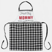 Schwarz-Weiß Buffalo Kariert Mama Personalisiert Schürze (Vorderseite)