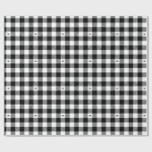 Schwarz-Weiß-Buffalo Kariert mit F-35 Geschenkpapier (Flach)