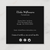 Schwarz-Weiß-Buffalo Kariert mit Rooster Quadratische Visitenkarte (Rückseite)