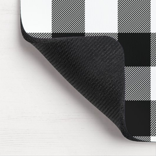 Schwarz-Weiß-Buffalo Kariert Mousepad (Ecke)