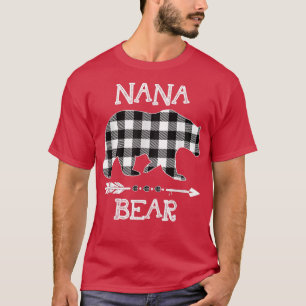 Schwarz-Weiß Buffalo Kariert Nana Bären Weihnachte T-Shirt