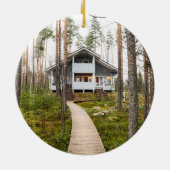 Schwarz & Weiß Buffalo Kariert Neue Zuhause Housew Keramik Ornament (Hinten)