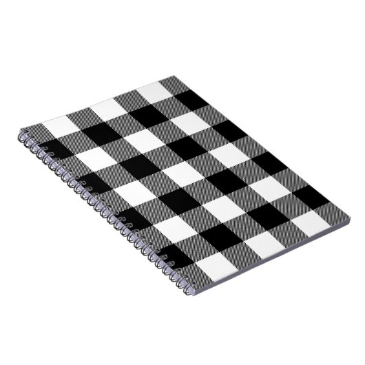 Schwarz-Weiß-Buffalo Kariert Notizblock (Rechte Seite)