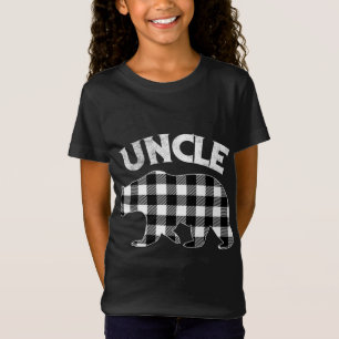 Schwarz-Weiß Buffalo Kariert Onkel Bären Weihnacht T-Shirt