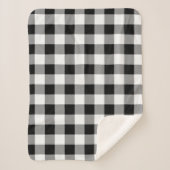 Schwarz-Weiß-Buffalo Kariert Sherpadecke (Vorderseite)