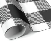 Schwarz-weiß Buffalo Kariert Tartan Muster Weihnac Geschenkpapier (Rolleneckpunkt)