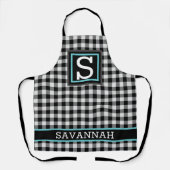 Schwarz-Weiß-Buffalo-Kariertes Bauernhaus Monogram Schürze (Vorderseite)