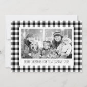 Schwarz & Weiß Buffalo Kariertes Foto Weihnachten (Vorderseite)