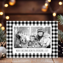 Schwarz & Weiß Buffalo Kariertes Foto Weihnachten
