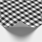 Schwarz-Weiß Buffalo Kariertes Muster Weihnachten Geschenkpapier (Ecke)