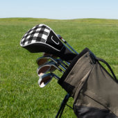 Schwarz-Weiß Buffalo Kariertes Schachbrett Muster Golf Headcover (In SItu)