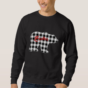 Schwarz-Weiß-Buffalo-Karo-Brüder-Bär-Weihnachten Sweatshirt