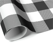 Schwarz-Weiß-Buffalo-Karo Geschenkpapier (Rolleneckpunkt)