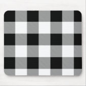 Schwarz-Weiß-Buffalo-Karo Kariert Mousepad (Vorne)
