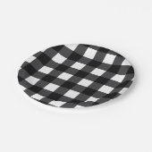 Schwarz-Weiß-Buffalo-Karo, Kariert Pappteller (Schrägansicht)