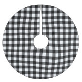 Schwarz-Weiß-Buffalo-Karo Kariert Polyester Weihnachtsbaumdecke (Vorderseite)