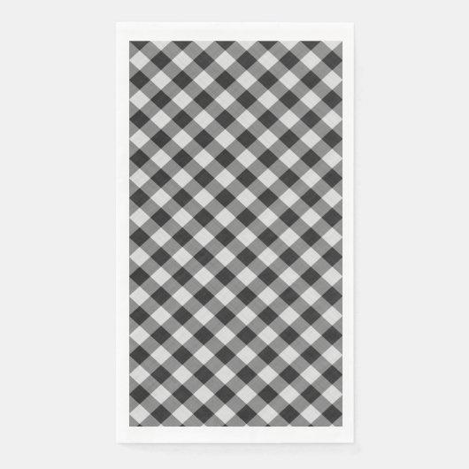 Schwarz-Weiß-Buffalo-Karo Kariert Serviette (Vorderseite)