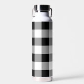 Schwarz-Weiß-Buffalo-Karo Kariert Trinkflasche (Vorne)