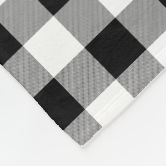 Schwarz/Weiß Buffalo Karo Monogram Fleece Blanko (Ecke)