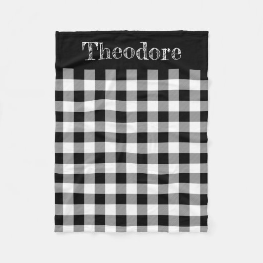 Schwarz/Weiß Buffalo Karo Monogram Fleece Blanko (Vorderseite)