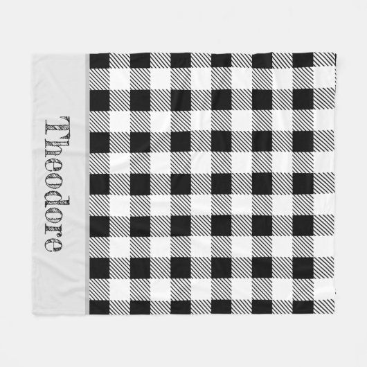 Schwarz/Weiß Buffalo Karo Monogram Fleece Blanko (Vorderseite (Horizontal))