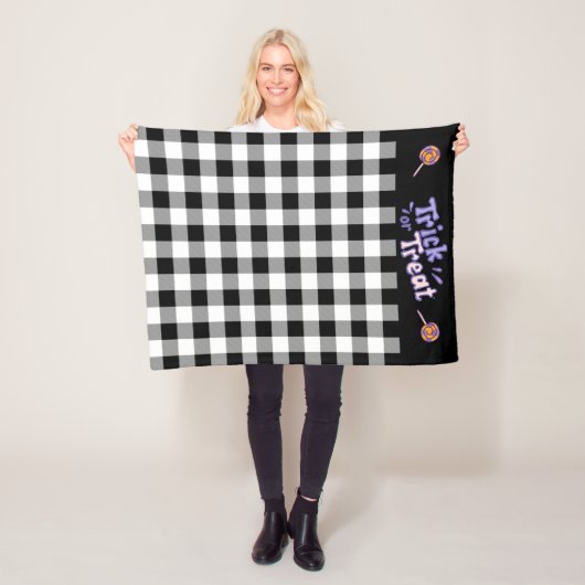 Schwarz/Weiß Buffalo Karo Monogram Fleece Blanko (Beispiel)
