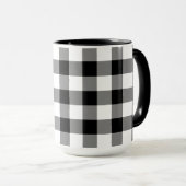 Schwarz-Weiß-Buffalo-Karo Tasse (VorderseiteRechts)