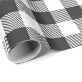 Schwarz-Weiß-Buffalo-Karo Weihnachten Geschenkpapier (Rolleneckpunkt)