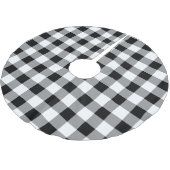 Schwarz-Weiß-Buffalo-Karo Weihnachten Polyester Weihnachtsbaumdecke (Schrägansicht)