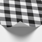 Schwarz-Weiß-Büffel Kariert Geschenkpapier (Ecke)