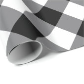 Schwarz-Weiß-Büffel Kariert Geschenkpapier (Rolleneckpunkt)