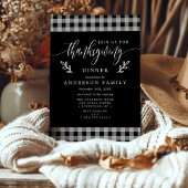 Schwarz-Weiß-Büffel Karo Erntedank Abendessen Einladung