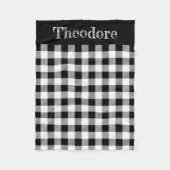 Schwarz/Weiß Büffel-Karo-Monogramm-Fliesblanket Fleecedecke (Vorderseite)