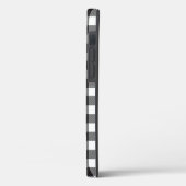 Schwarz Weiß Büffel Karomuster Monogramm Rustikal Case-Mate iPhone Hülle (Rückseite / Links)