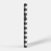 Schwarz Weiß Büffel Karomuster Monogramm Rustikal iPhone Hülle (Rechte Seite)